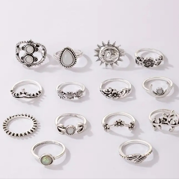 NEW set of 14 boho style stacking rings Great stocking stuffer! - Picture 6 of 6